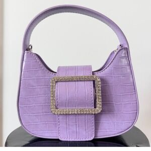 Urban Outfitters Alison Croc Baguette Bag Lilac Purple Rhinestone Y2K